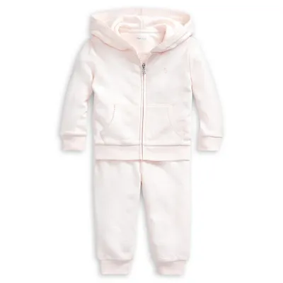 Baby Girl's 2-Piece French Terry Hoodie & Jogger Pants Set