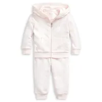 Baby Girl's 2-Piece French Terry Hoodie & Jogger Pants Set