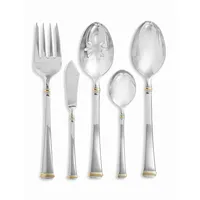65-Piece Gold Accent Harmony 18/10 Stainless Steel Flatware Set