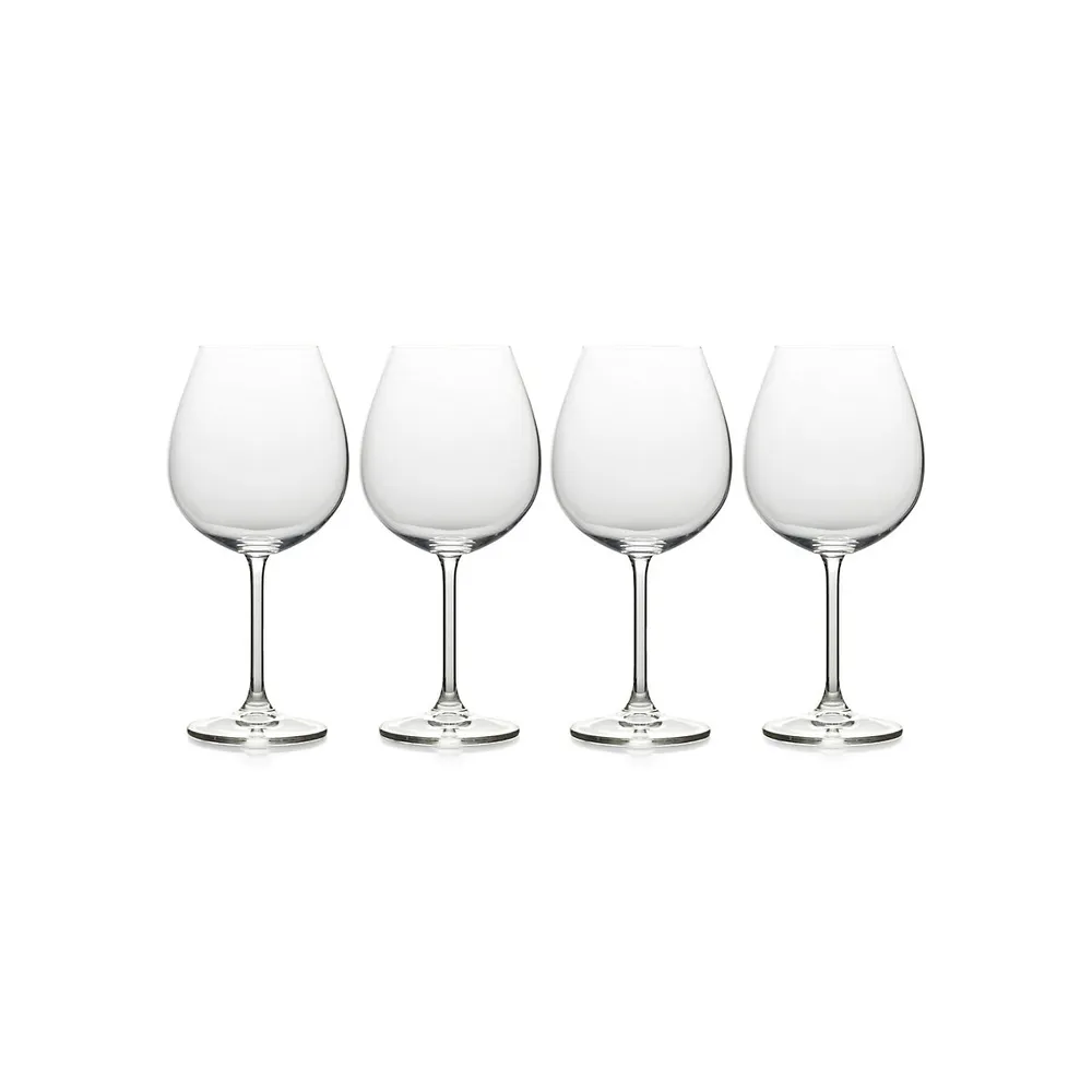 Julie Four-Piece Stem Red Wine Drinking Glass Set