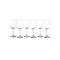 Ensemble de six verres à vin rouge en cristal Gianna