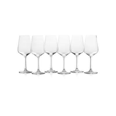 Gianna 6-Piece Crystal Wine Glass Set