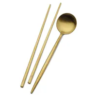 Studio Nova Gold 3-Piece Chopsticks & Spoon Set