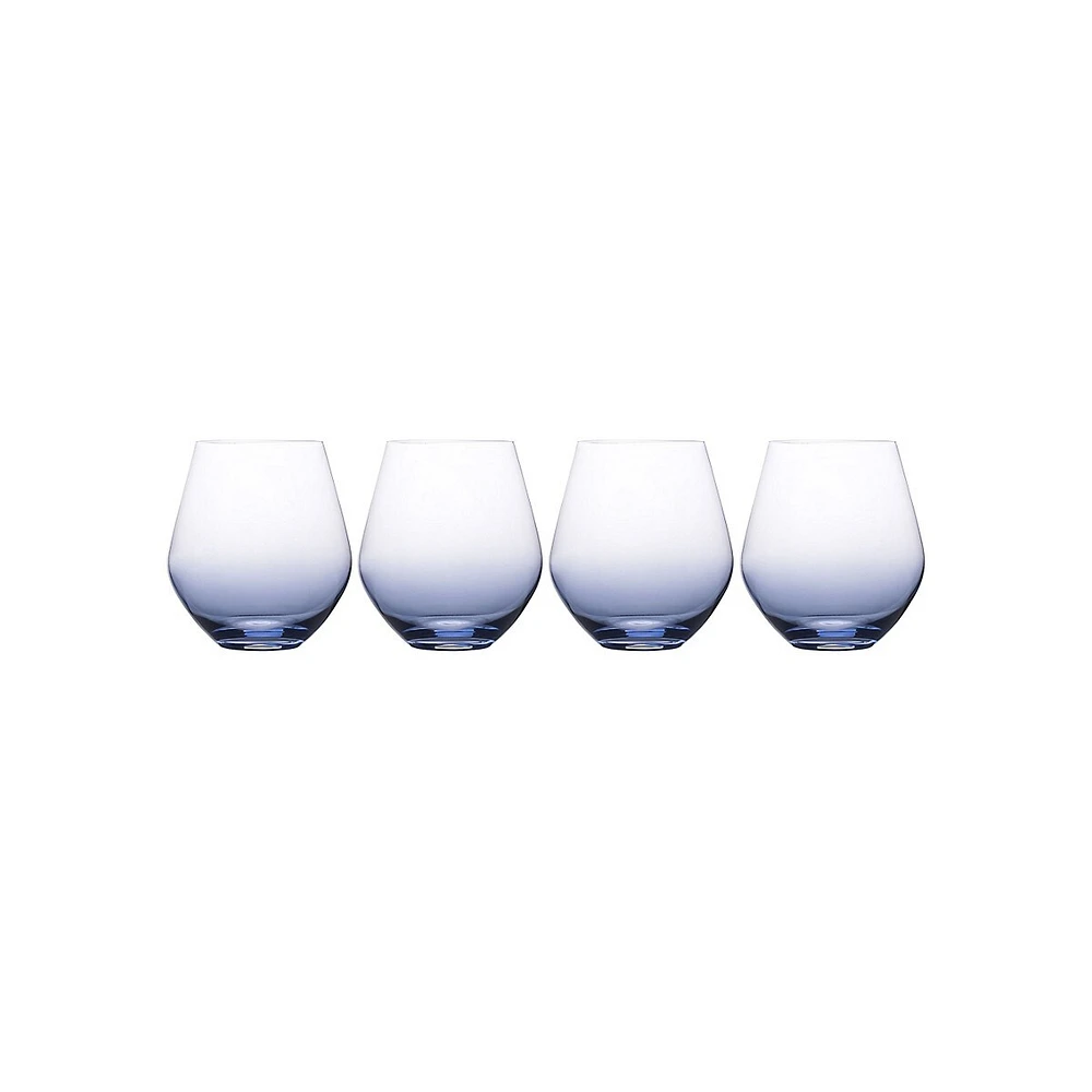 Ensemble de 4 verres à vin sans pied Gianna effet ombré