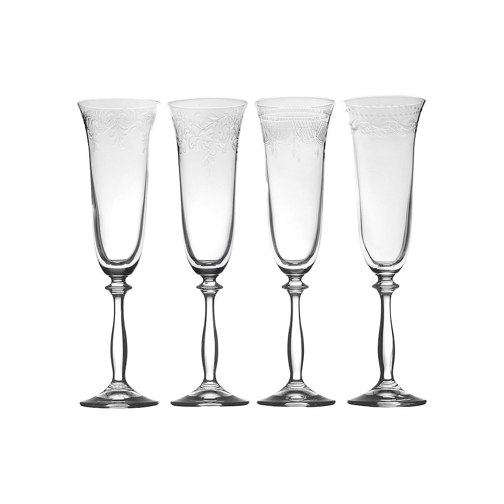 Amelia 4-Piece Flute Glass Set