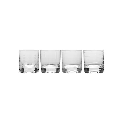 Cheers 4-Piece Double Old Fashioned Glass Set