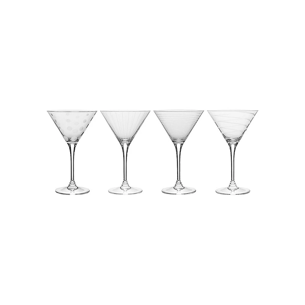 Cheers 4-Piece Martini Glass Set