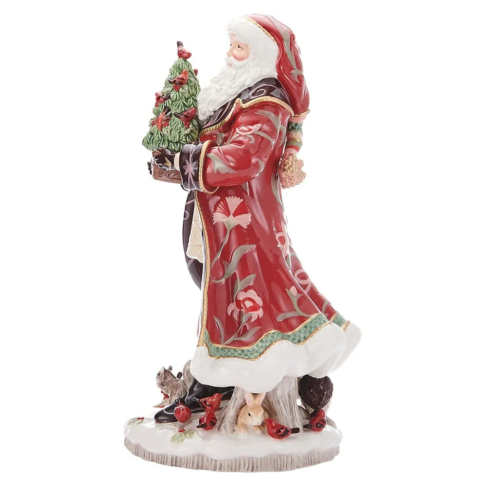 Figurine Père Noël en faïence Chalet