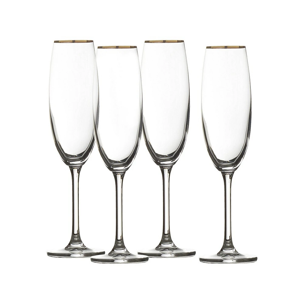 Julie Gold 4-Piece Flute Glass Set