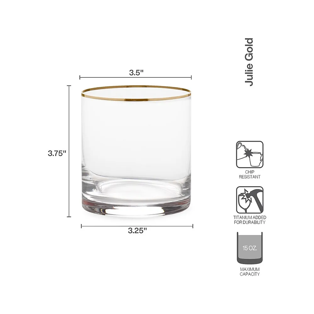 Julie Gold 4-Piece Double Old-Fashioned Glass Set