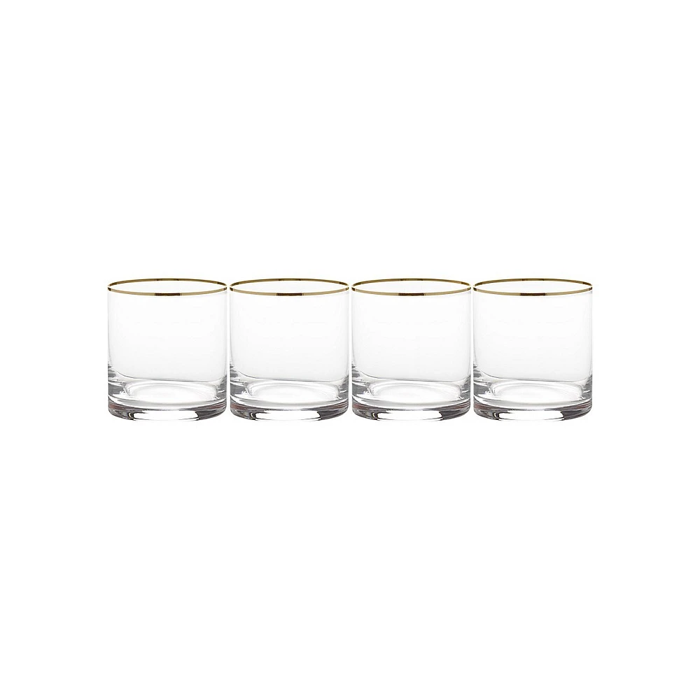 Julie Gold 4-Piece Double Old-Fashioned Glass Set