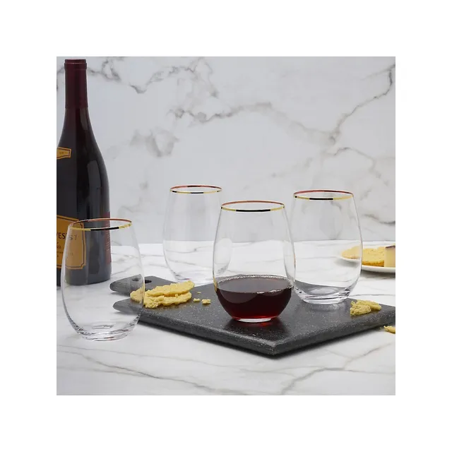 Julie Gold Set of 4 Stemless Wine Glasses – Mikasa