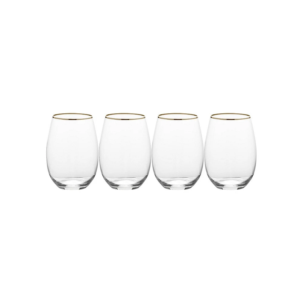 Julie Gold 4-Piece Stemless Wine Glass Set