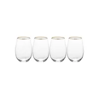 Julie Gold 4-Piece Stemless Wine Glass Set
