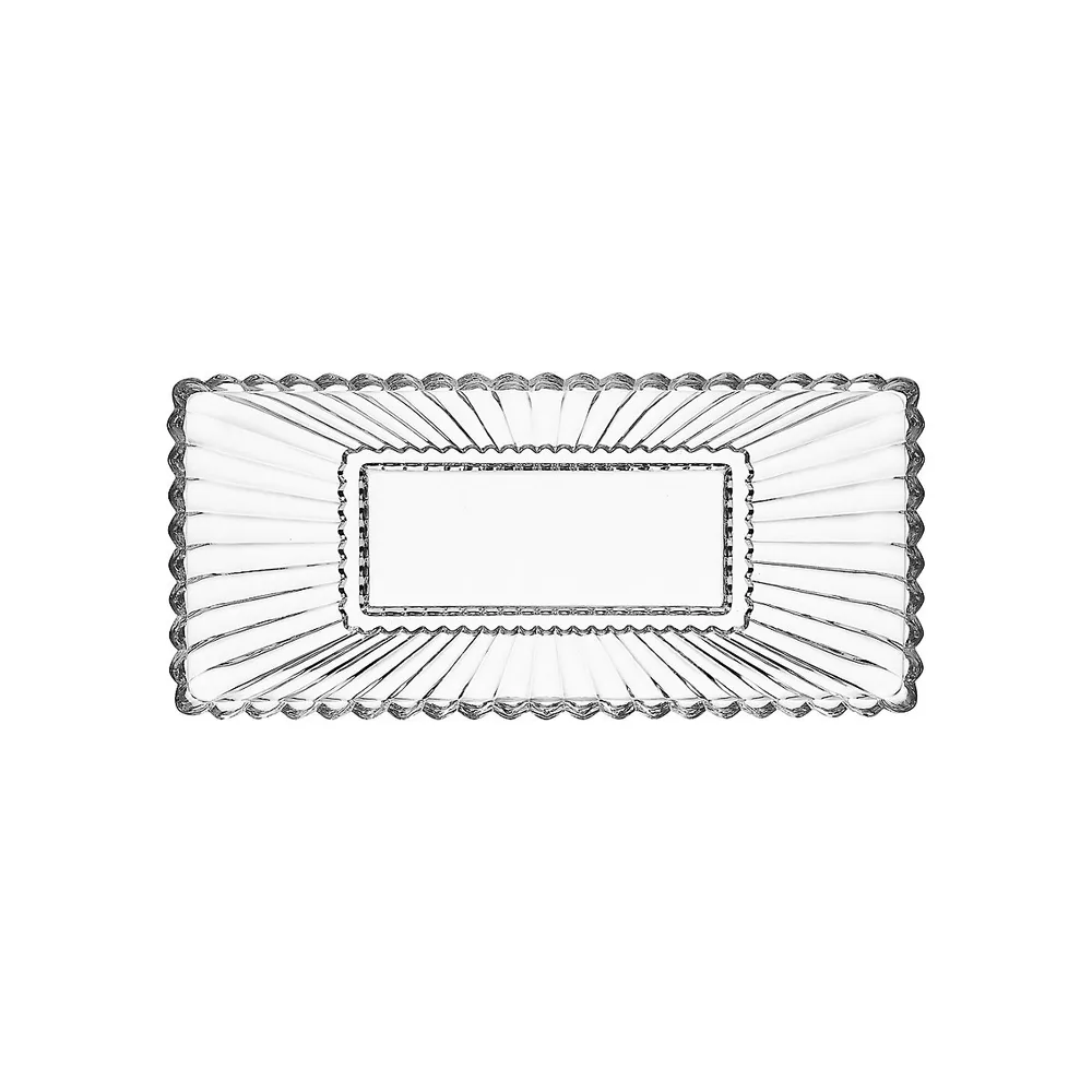 Plateau rectangulaire de 37 cm en cristal Estate