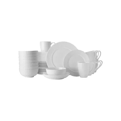 Service de vaisselle de 40 pièces en porcelaine tendre Lux