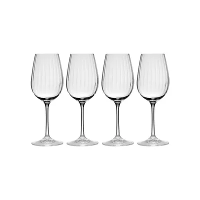 Ensemble de verres à vin blanc avec pied Verve, quatre pièces