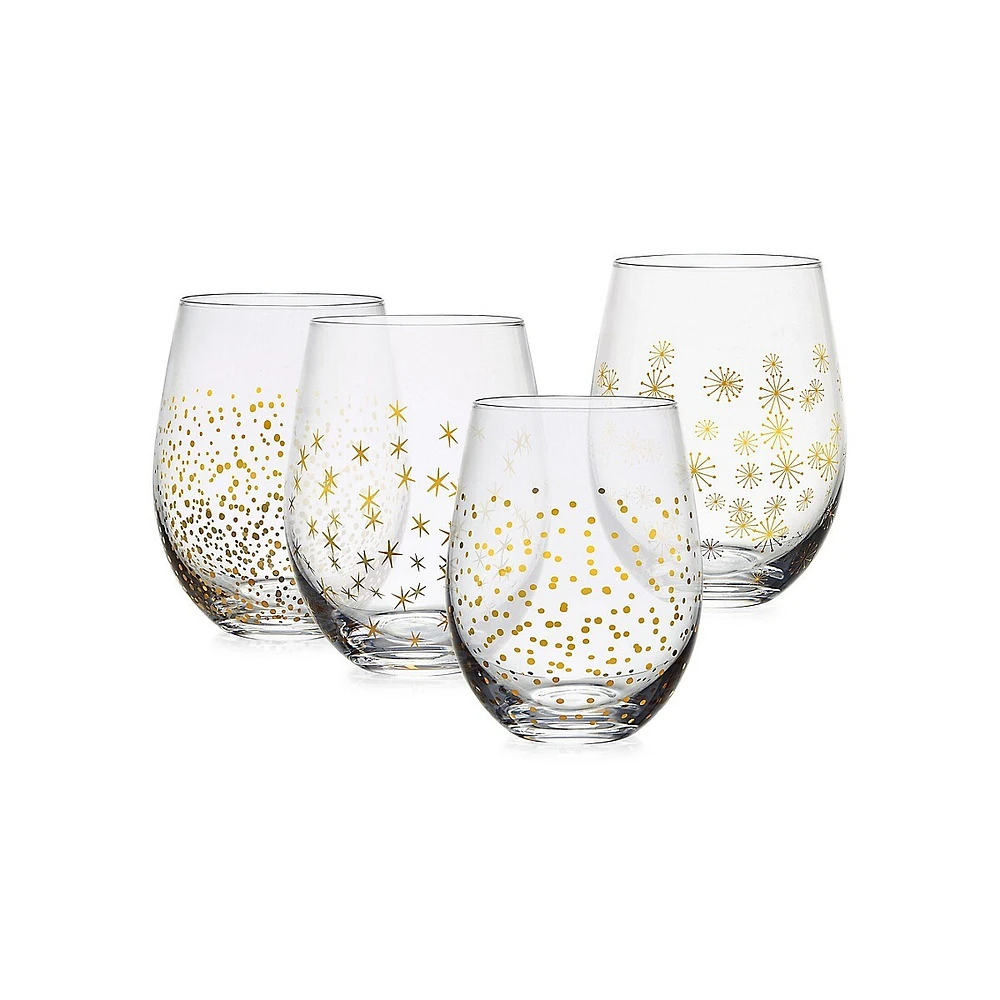 Party 4-Piece Stemless Wine Glass Set