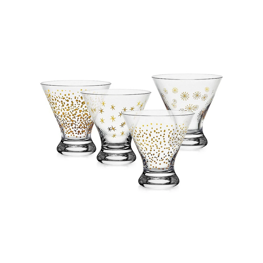 Party 4-Piece Stemless Martini Glass Set