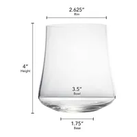 Aline 4-Piece Stemless Double-Old-Fashion Wine Glass Set