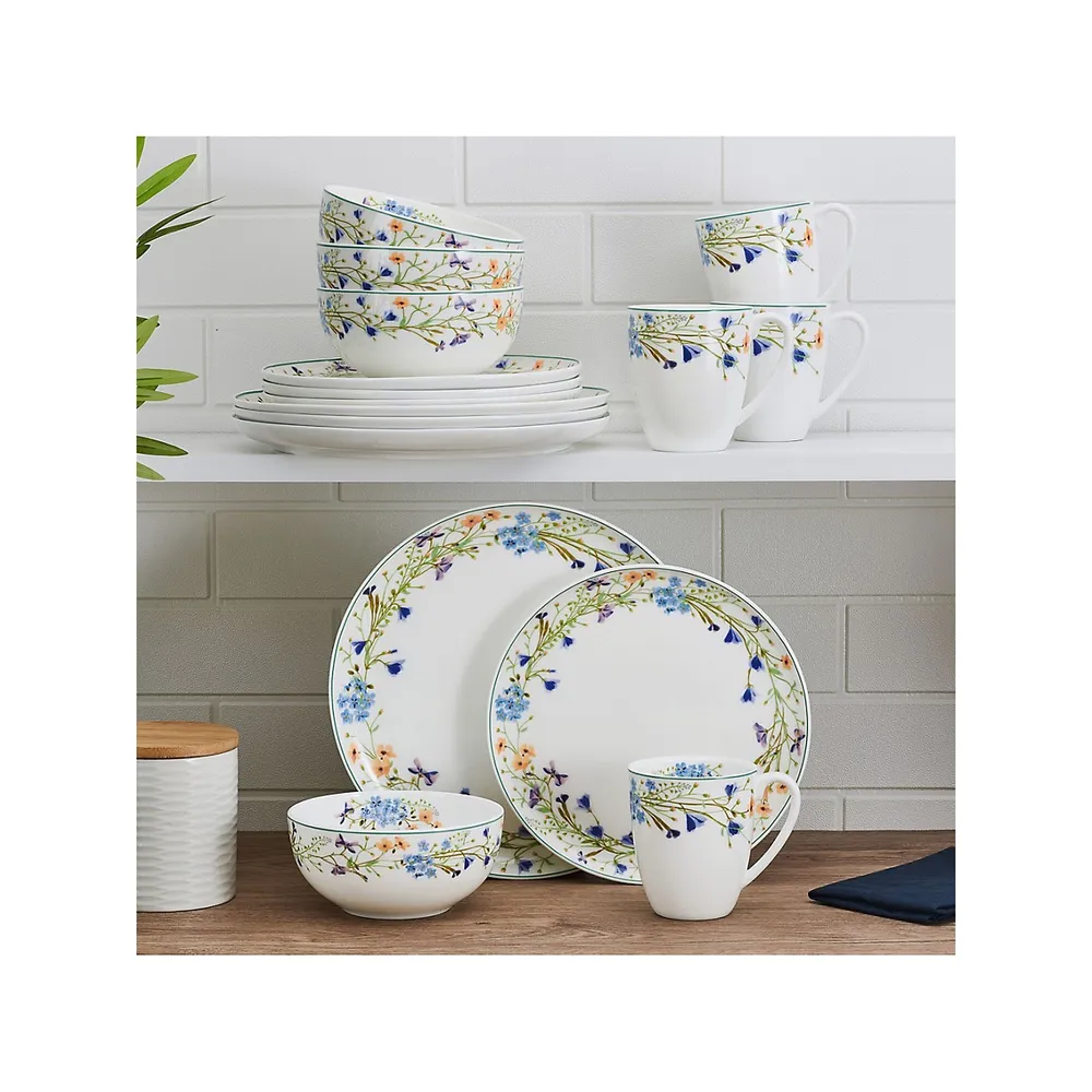 Quinn 16-Piece Bone China Dinnerware Set