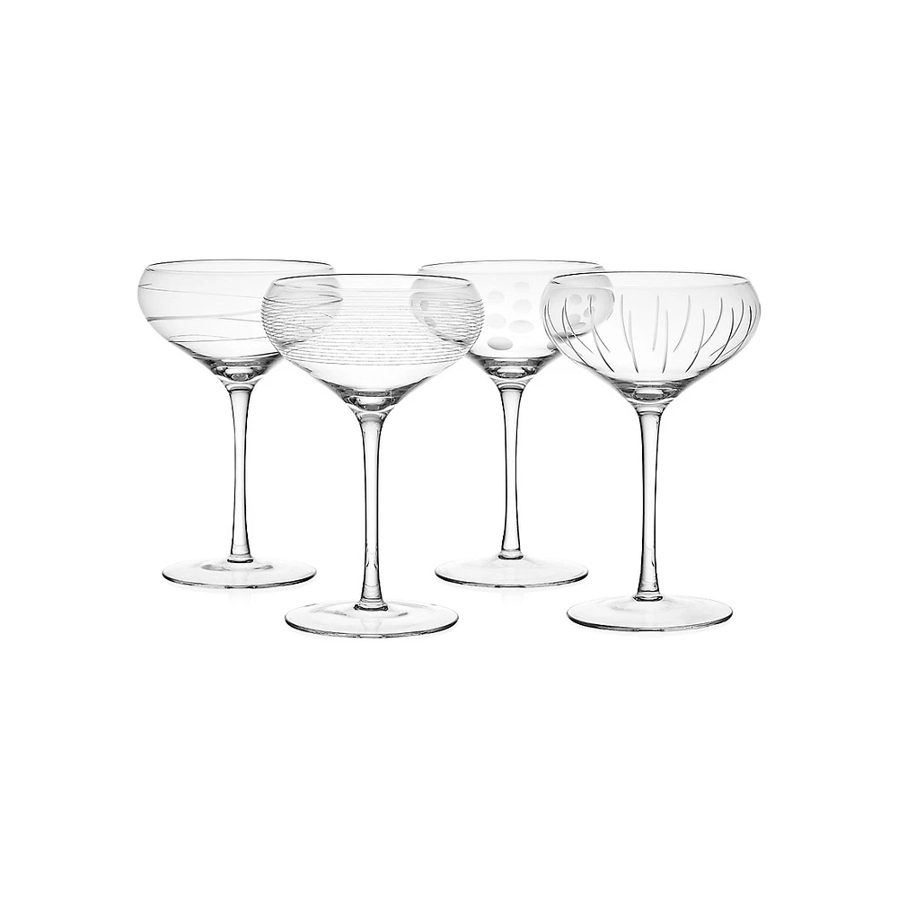 Cheers 4-Piece Coupe Cocktail Glass Set