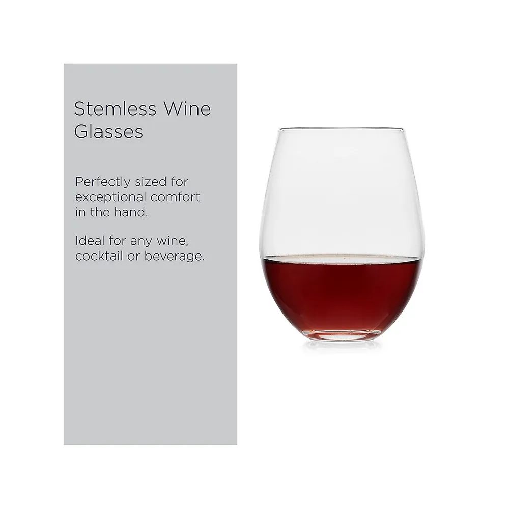 Samantha 4-Piece Stemless Wine Glass Set