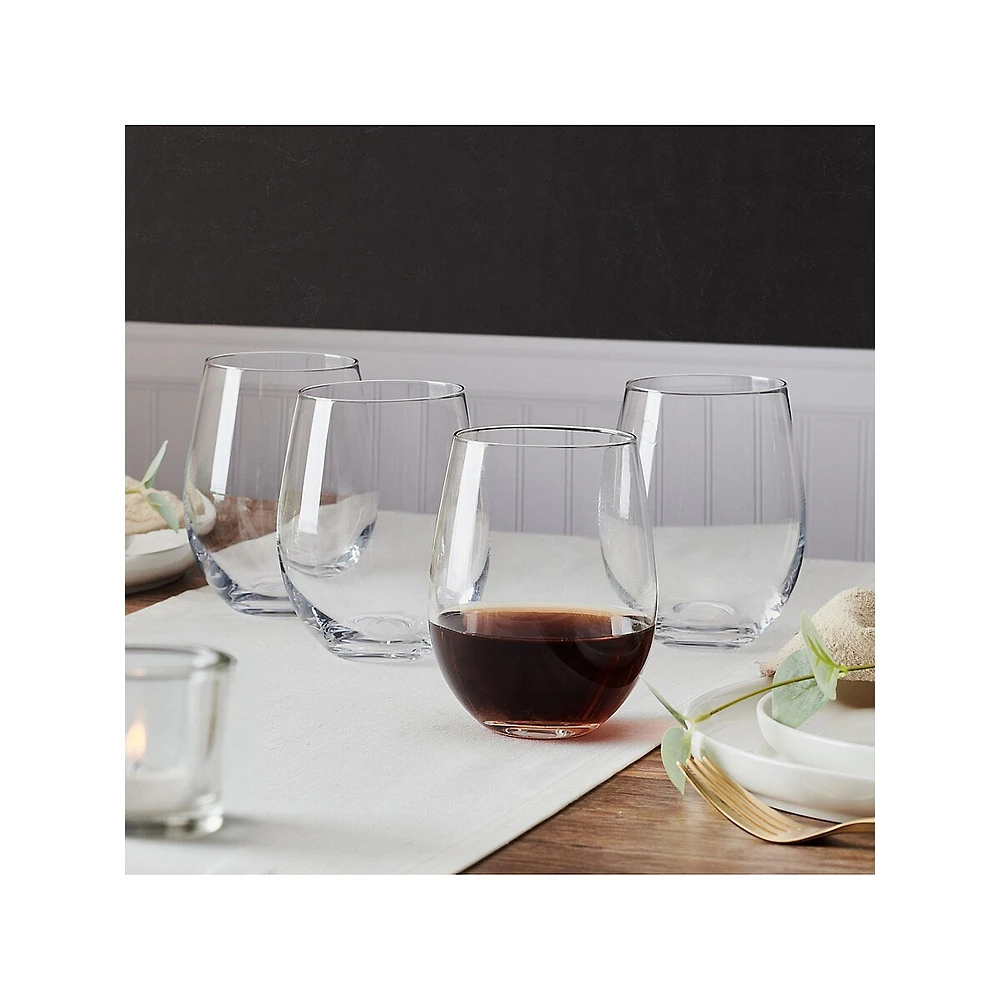 Lana 4-Piece Stemless Wine Glass Set