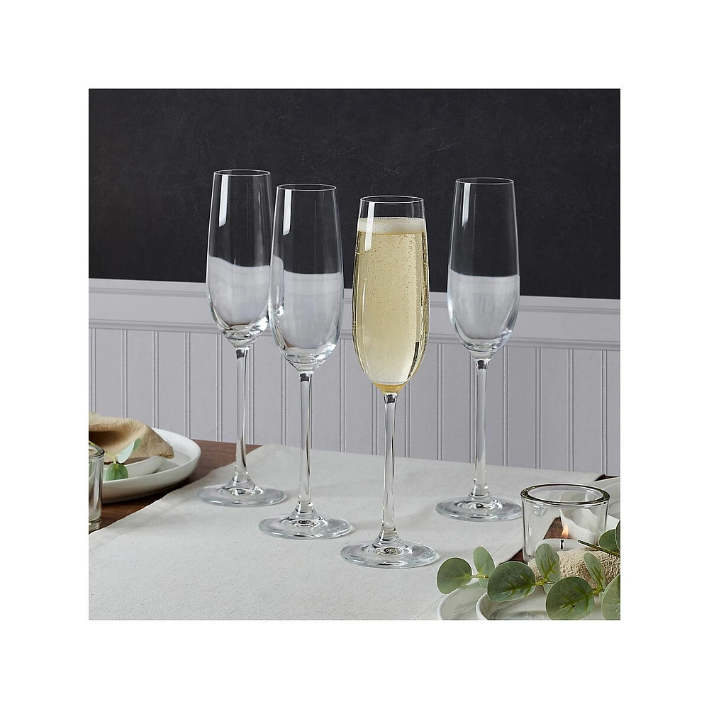 Lana 8.25 Oz Flute Glass, Set Of 4