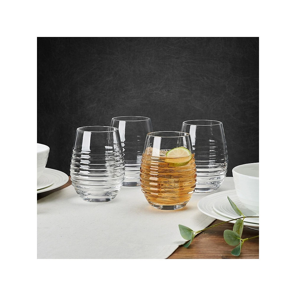 Ciara 4-Piece 18 OZ. Stemless Wine Glasses Set