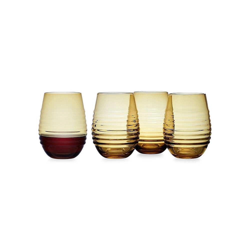 Ciara 4-Piece 18 OZ. Stemless Wine Glasses Set