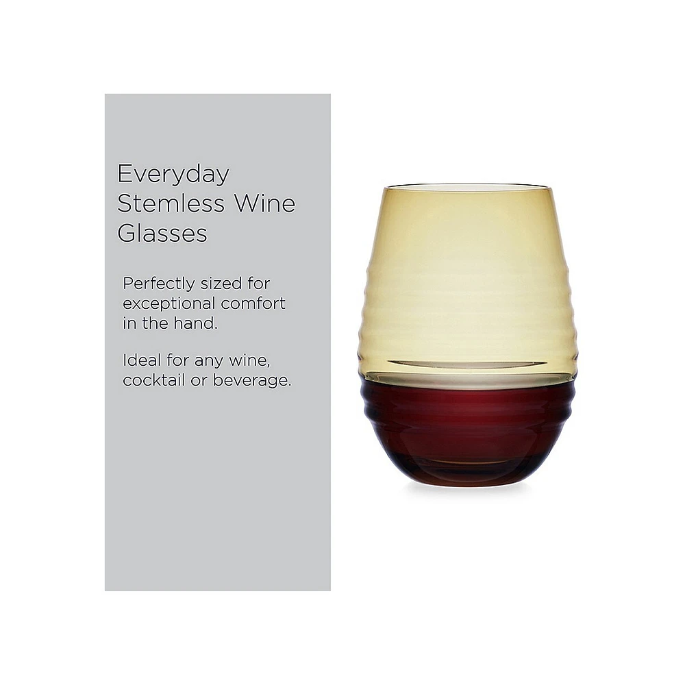 Ciara 4-Piece 18 OZ. Stemless Wine Glasses Set