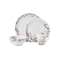 Brie 16-Piece Clay Bone China Dinnerware Set, Service For 4