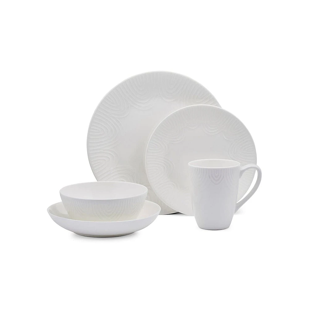 Catalina 40-Piece Ceramic Fine Bone China Dinnerware Set, Service For 8