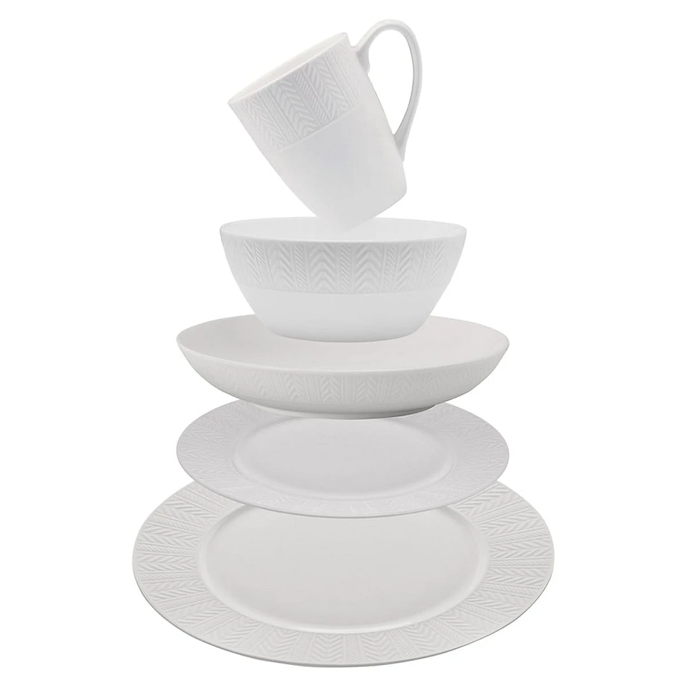 Bowen 40-Piece Bone China Dinnerware Set, Service For 8