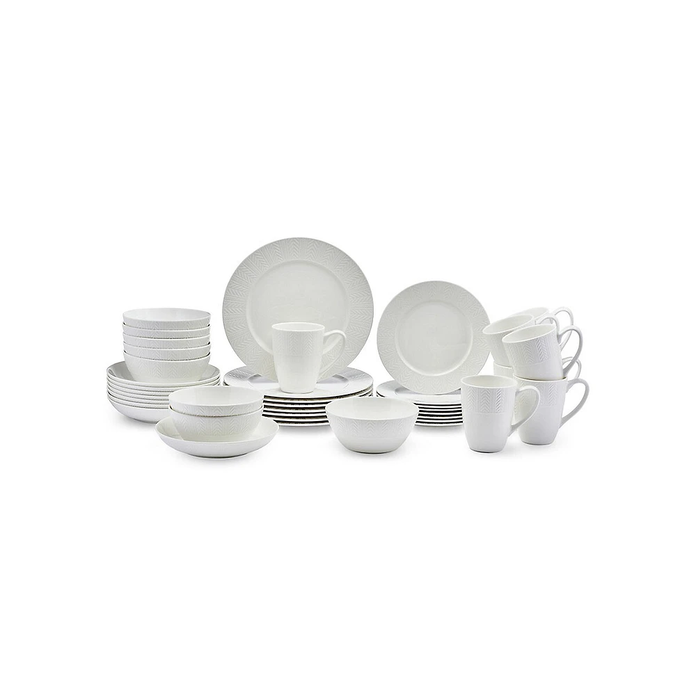 Bowen 40-Piece Bone China Dinnerware Set, Service For 8