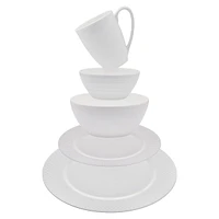 Cheers White 20-Piece Bone China Dinnerware Set, Service For 4