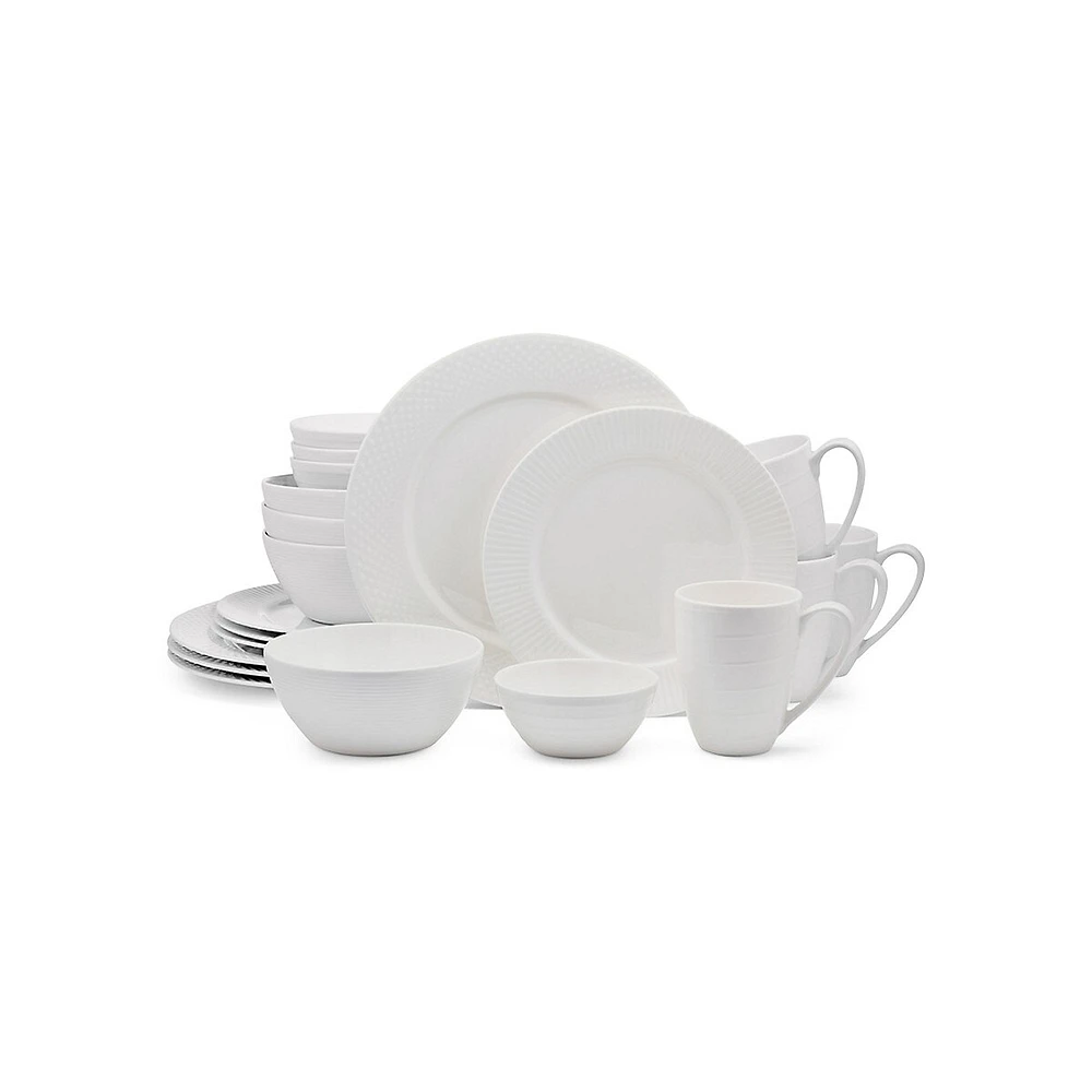 Cheers White 20-Piece Bone China Dinnerware Set, Service For 4