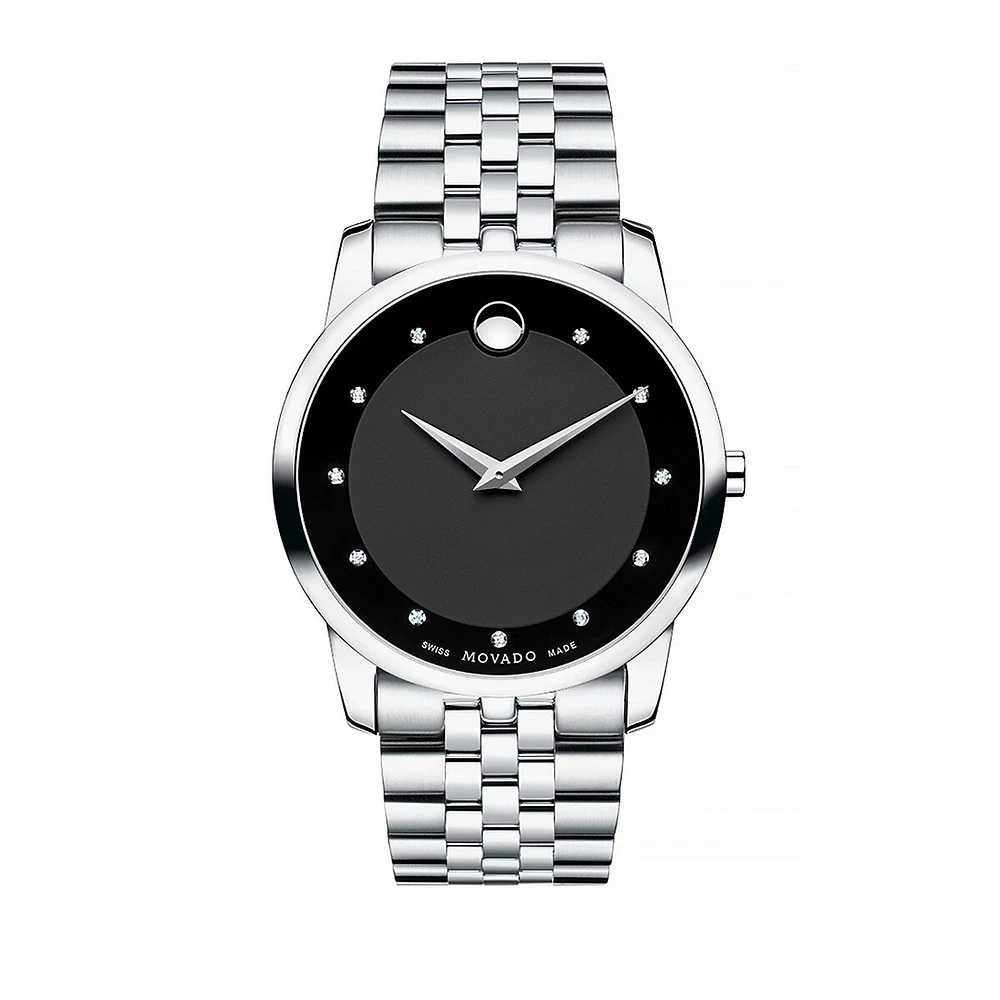 Museum Classic Analog Watch with Diamond Markers 607201