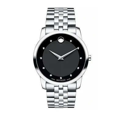 Museum Classic Analog Watch with Diamond Markers