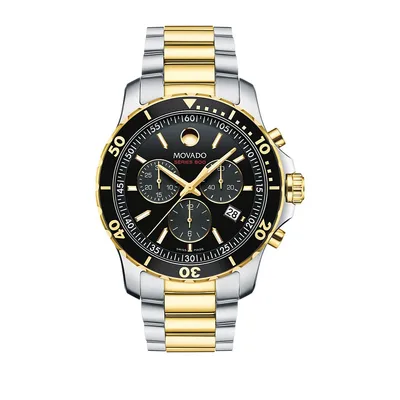 Chronograph Movement Series Two-Tone Stainless Steel Link Bracelet Watch