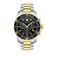 Chronograph Movement Series Two-Tone Stainless Steel Link Bracelet Watch 2600146