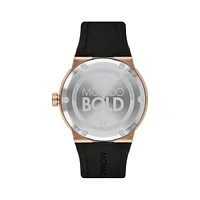 Montre en acier inoxydable avec bracelet en silicone Bold