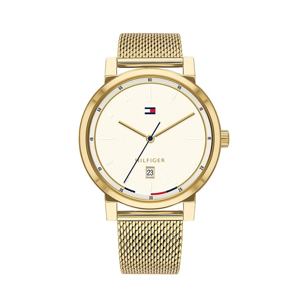 Ionic Goldplated Mesh Steel Bracelet Watch