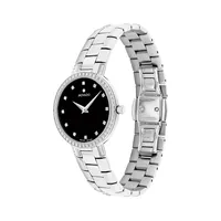 Faceto 0.296 CT. T.W. Diamond, Black Dial & Stainless Steel Bracelet Watch 0607484