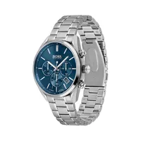 Champion Blue Dial & Stainless Steel Chronograph Bracelet Watch