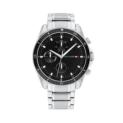 Black Dial & Stainless Steel Bracelet Chrongraph Watch