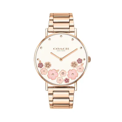 Perry Rose Goldplated Floral Watch