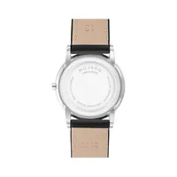 Museum Stainless Steel & Leather Strap Watch 0607583