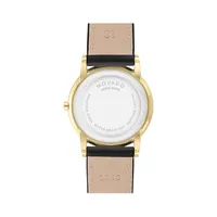 Museum Goldtone PVD Stainless Steel & Leather Strap Watch 0607584